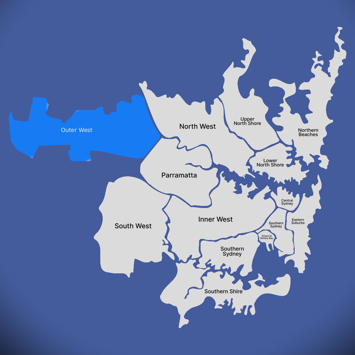 Sydney Area Map - Outer West